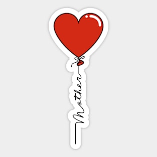 Mothers Day Heart Balloon - Mother - Red Sticker